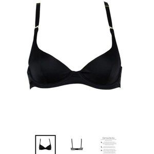 brand new NEARER THE MOON Eclipse black silk demi bra 34C